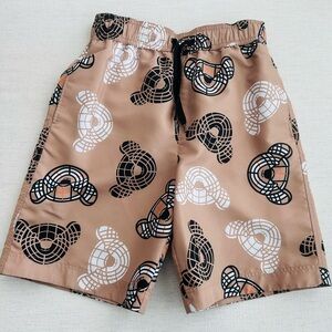 Burberry Boys Beige Thomas Bear Swim Shorts. (10Y)